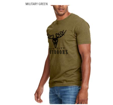 003. Short sleeve Green Unisex T-shirt (Antler logo front only)