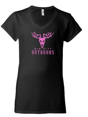 007. Short sleeve women shirt (Pink antler logo)