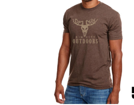 011. Short sleeve Brown Unisex T-shirt (Antler logo front only)